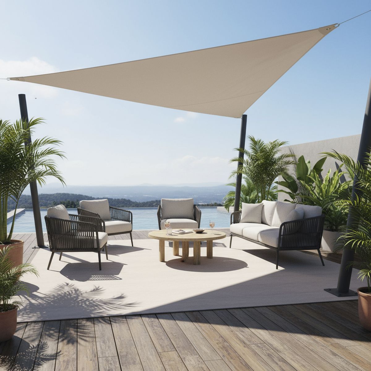 JUST HOME COLLECTION - Vela sombra tria 3.6x3.6x3.6 b