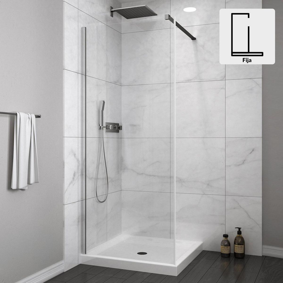 DUSCHY - Mampara fija side panel para puertas a y p 6mm easy clean