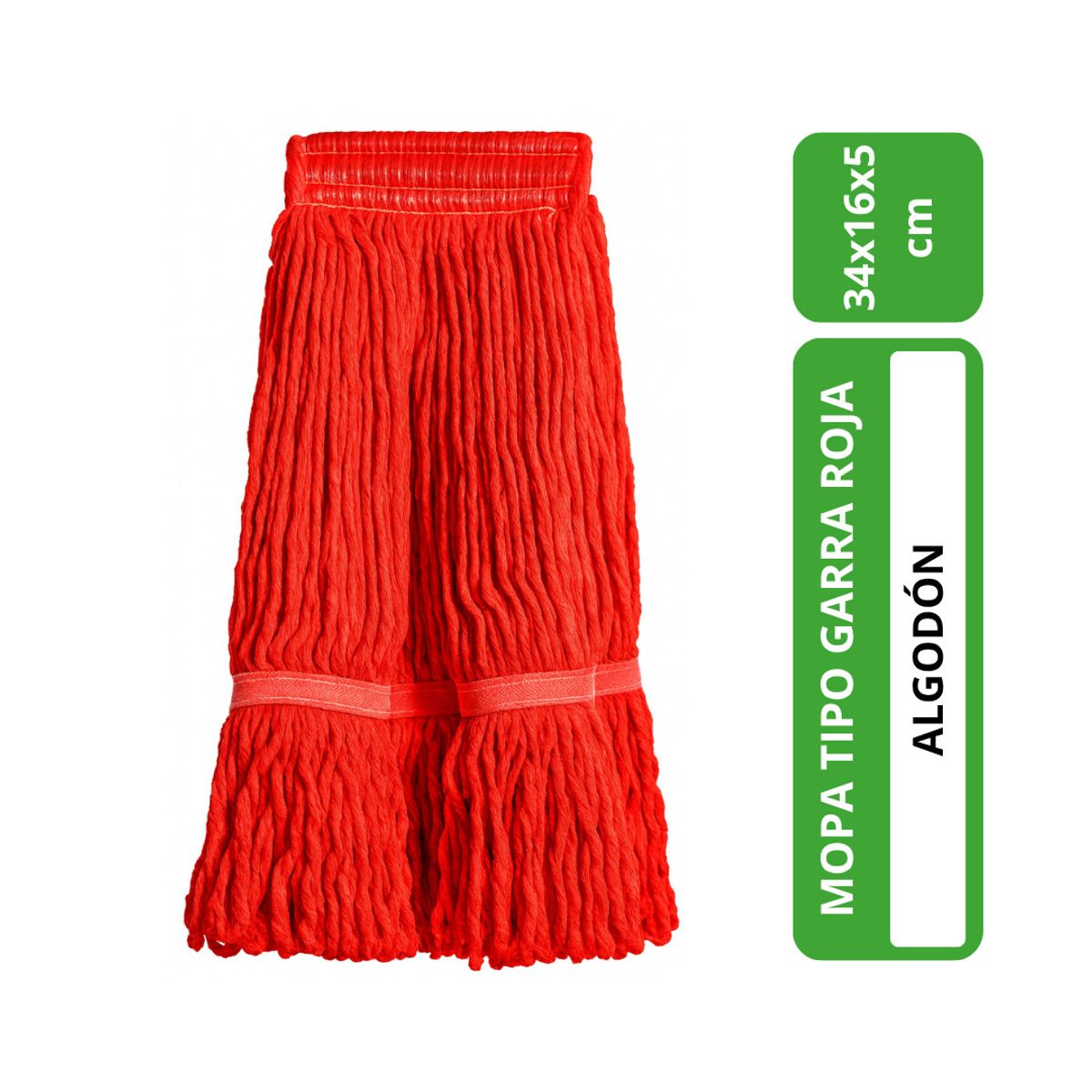 ALL CLEAN - Mopa de algodón tipo garra rojo sin mango