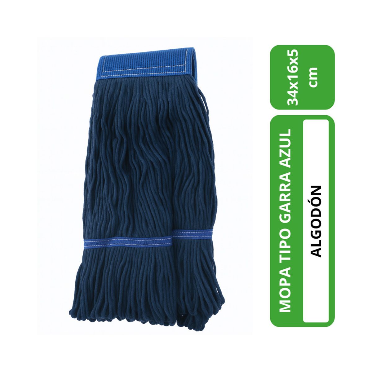 ALL CLEAN - Mopa de algodón tipo garra azul sin mango