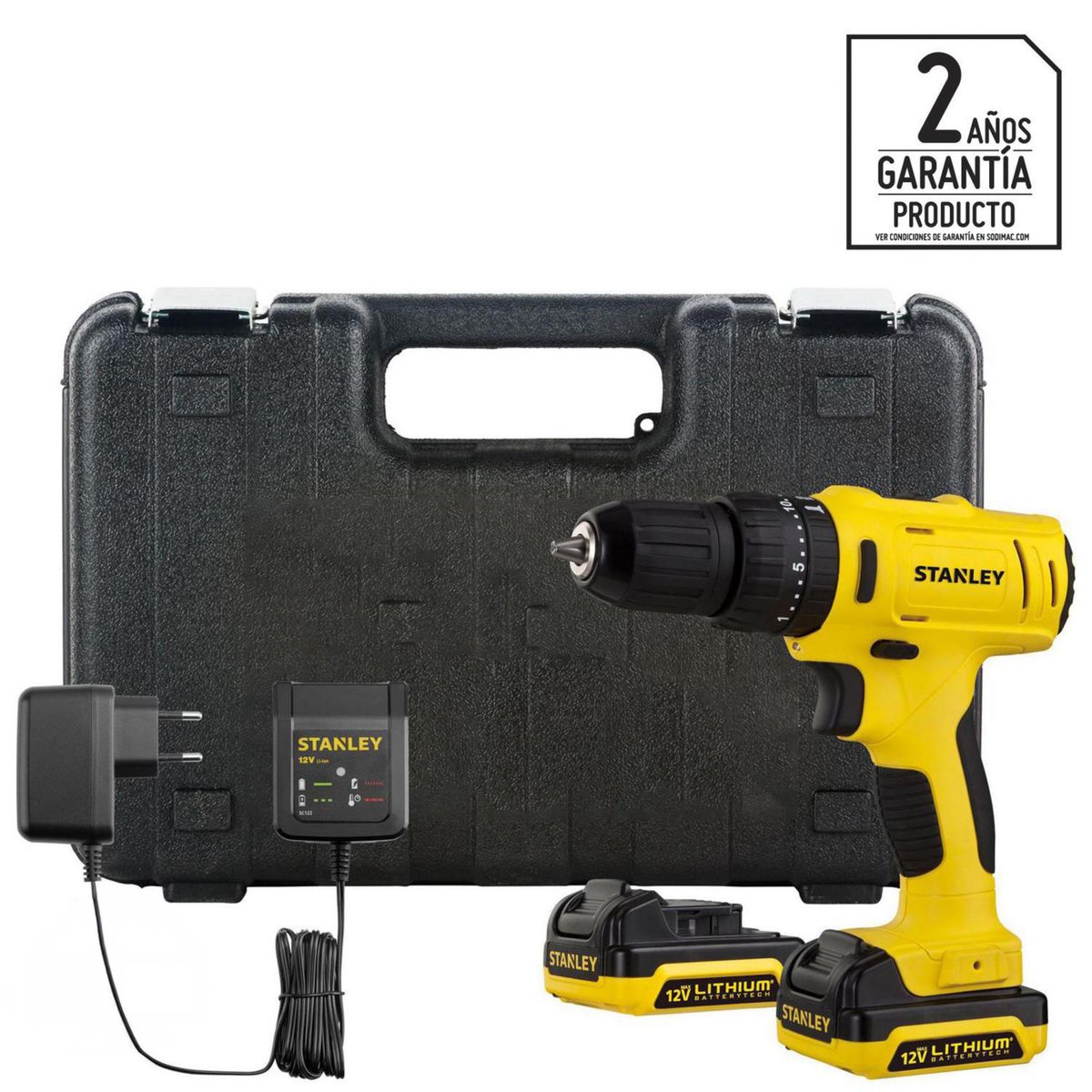 STANLEY - Taladro Inalámbrico Percutor 10 mm 12 V/2 Baterías