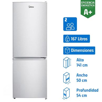 Refrigerador fro directo bottom freezer 167 litros gris