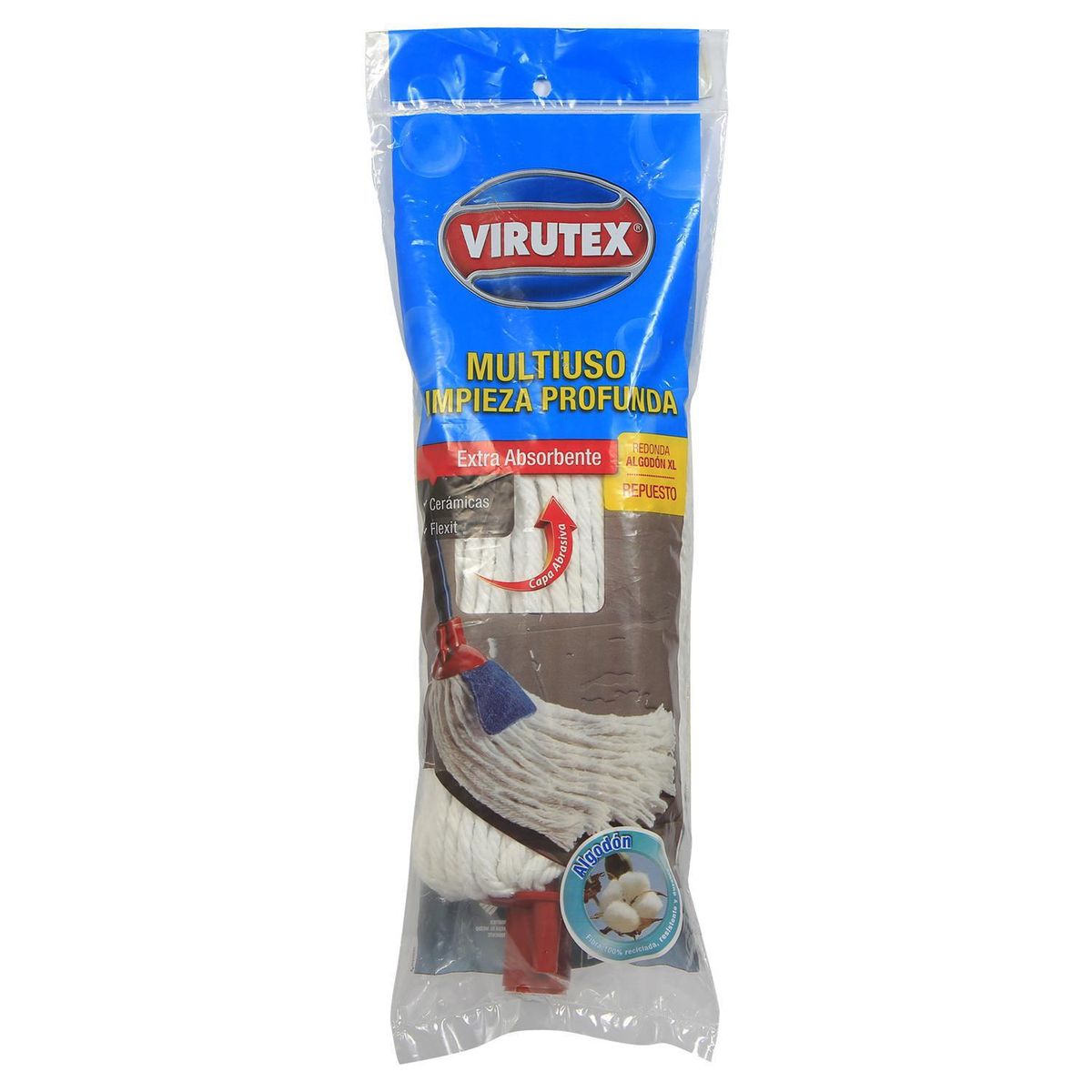 VIRUTEX - Mopa redonda repuesto extra grande algodon 165 grs