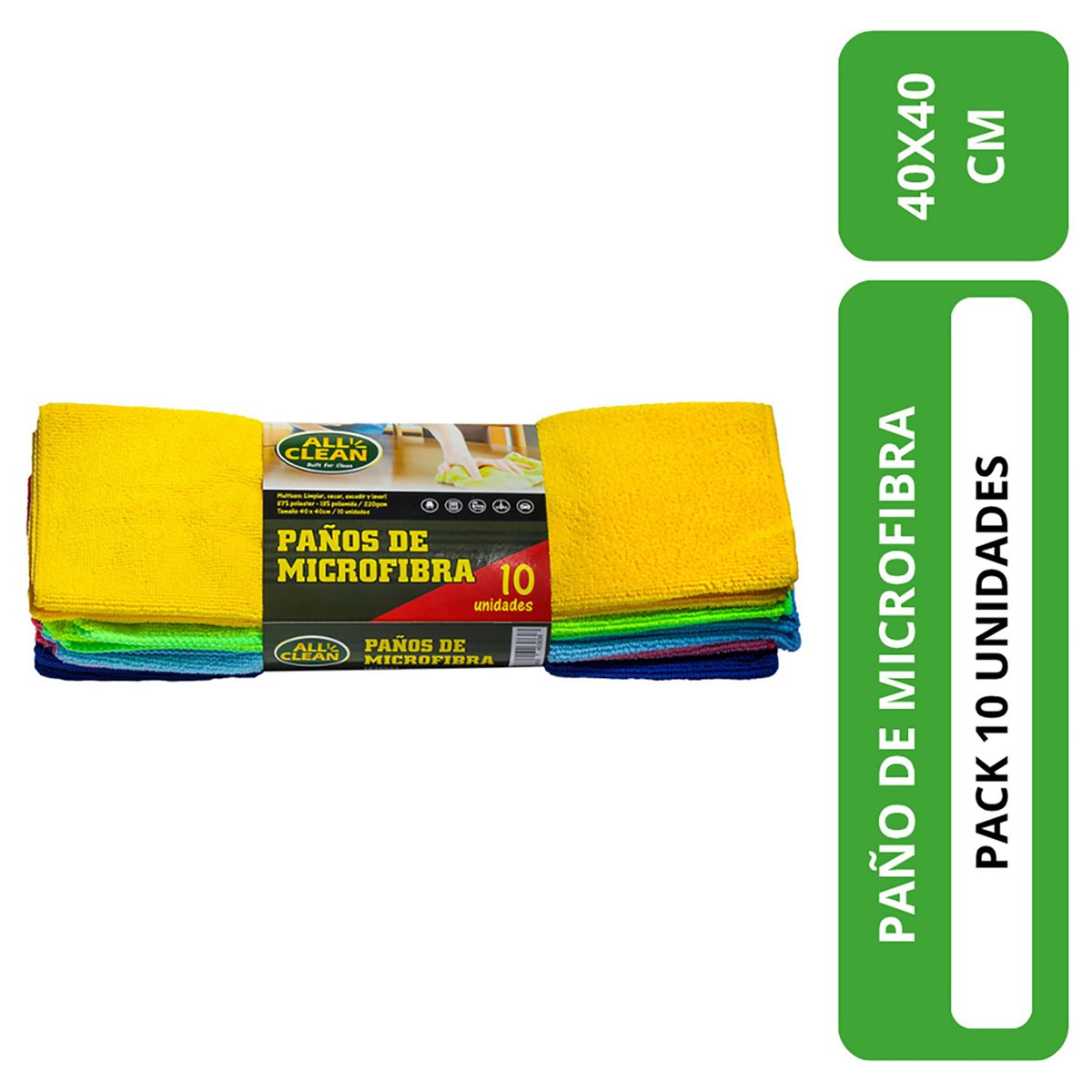 Set de Paños All Clean 45x43 cm Multicolor 10 Unidades, marca ALL CLEAN - Foto Principal