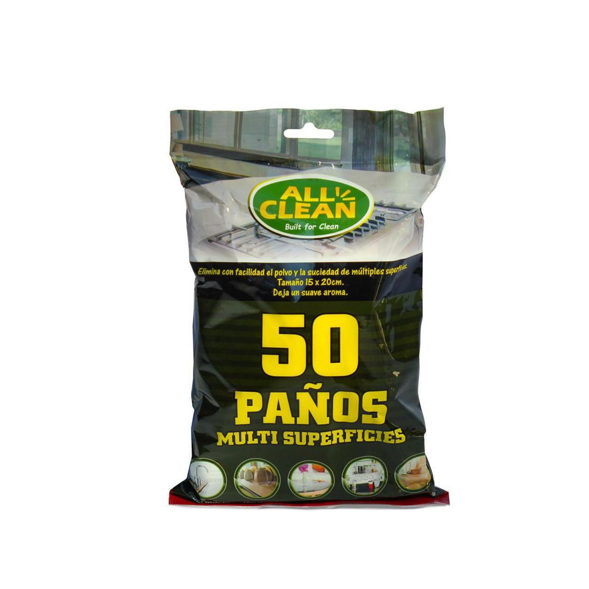 ALL CLEAN - Paños Multiuso All Clean 50 Unidades Limpieza Superficies