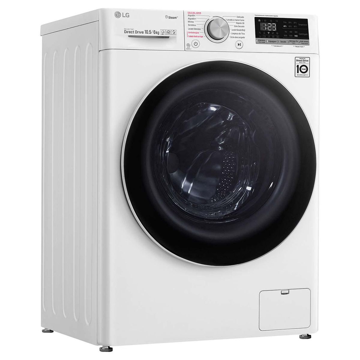 LG - Lavadora Secadora 10,5/6 kg Blanco WD10WVC4S6
