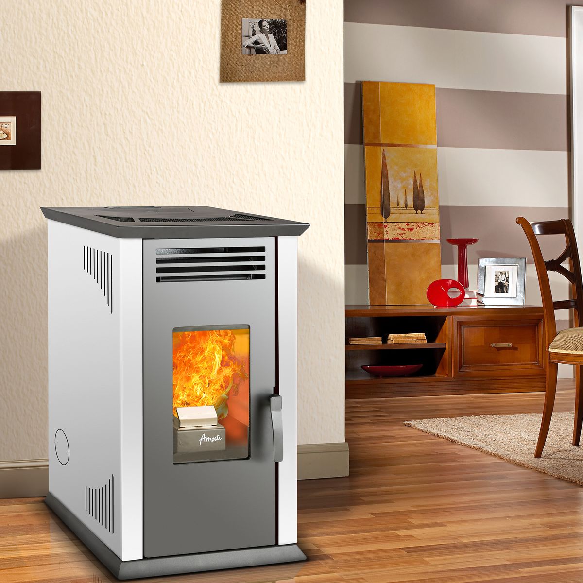 AMESTI - Estufa Pellet Italy 8100 Blanca