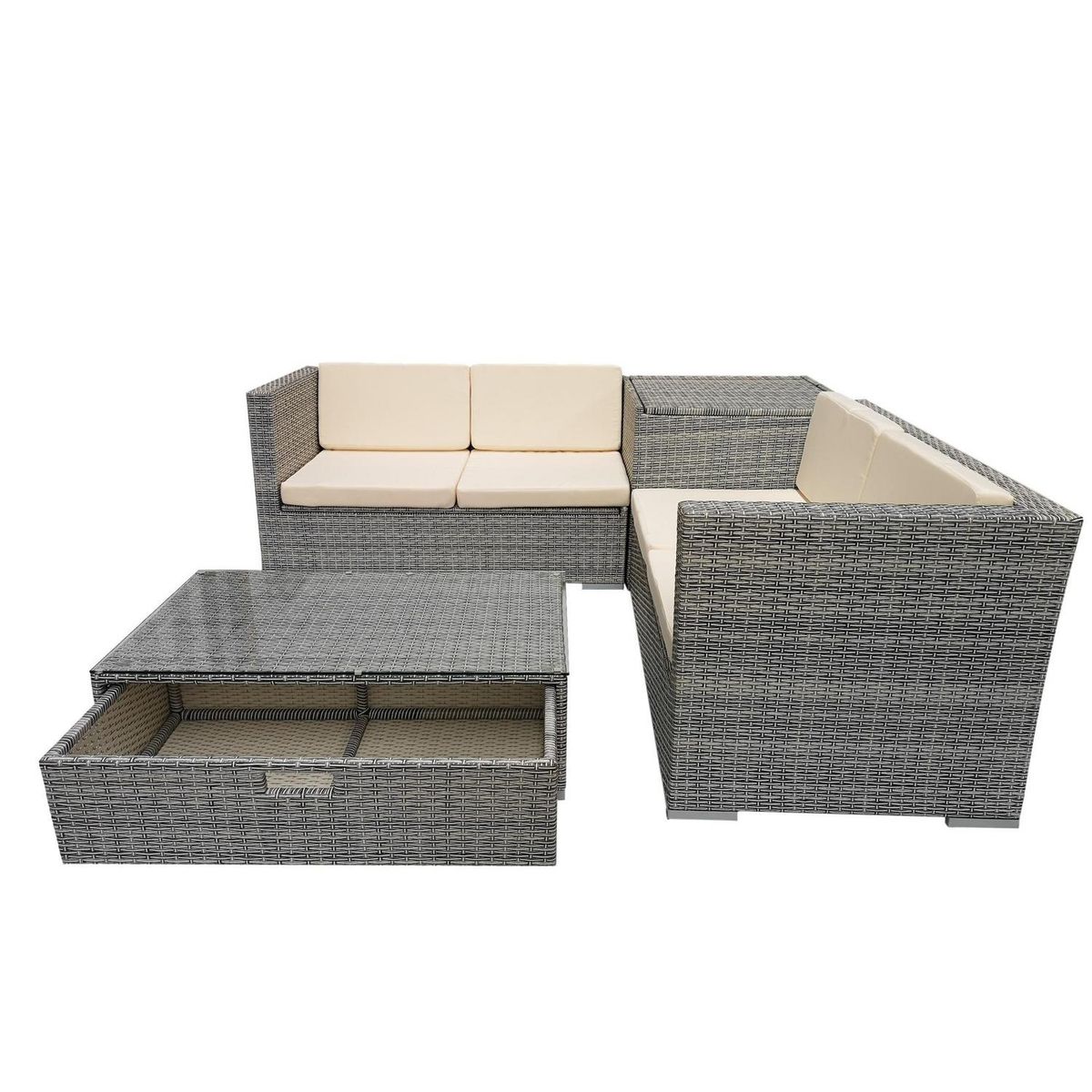 EL BARCO - Juego de Living de Terraza Sling 4 Personas Gris