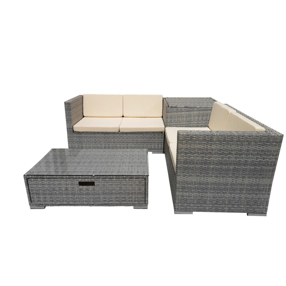 EL BARCO - Juego de Living de Terraza Sling 4 Personas Gris