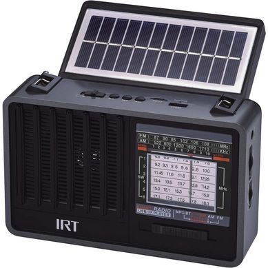 Radio recargable solar Negro.