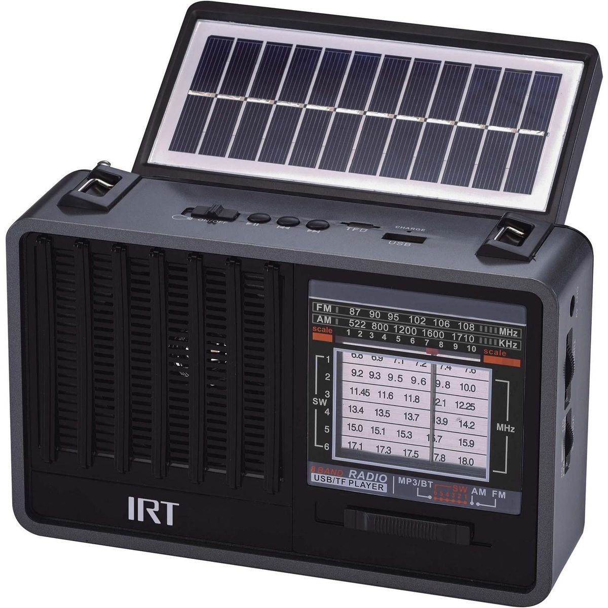 IRT - Radio Recargable Solar Negro