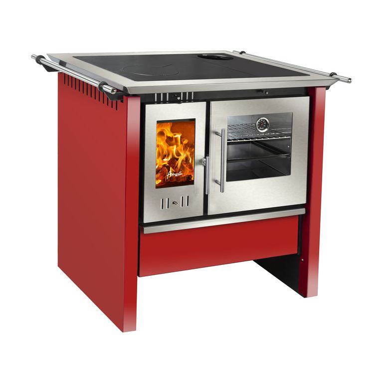 Cocina a Leña 1 Platos Rojo Allegra