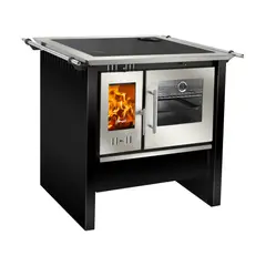 AMESTI - Cocina a Leña 1 Platos Negra Allegra Inox Negra