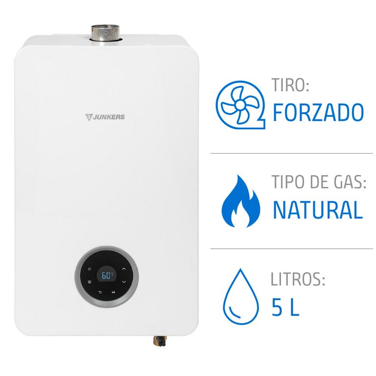 Calefont 15 Litros Gas Natural Tiro Forzado Microturbina