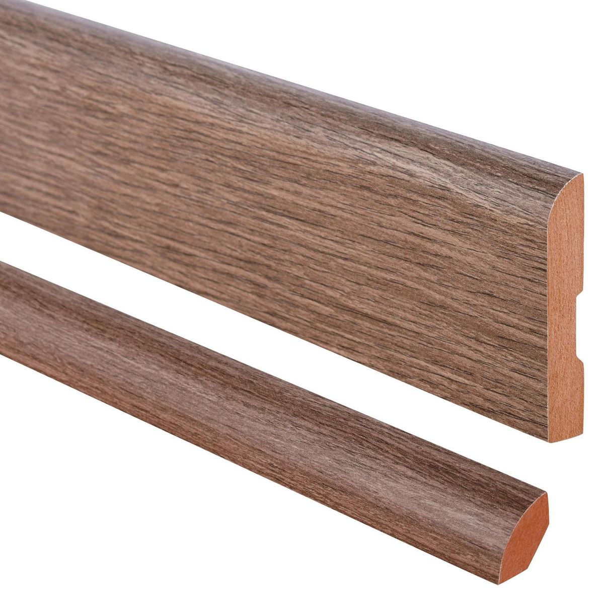 MAFORSA - Pack 2 guardapolvos 12x70mm +2 cuarto rodón 20x20mm MDF Roble Biselado