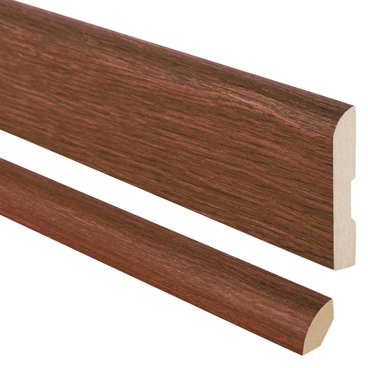 MAFORSA - Pack 2 guardapolvos 12x70mm + 2 cuarto rodón 20x20mm MDF Merbau