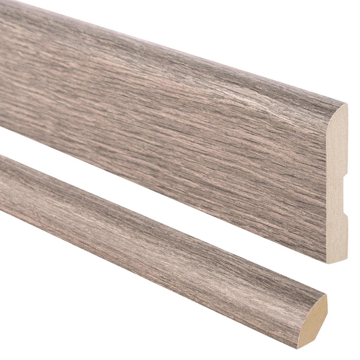 MAFORSA - Pack 2 guardapolvos 12x70mm + 2 cuarto rodón 20x20mm MDF Roble Gris