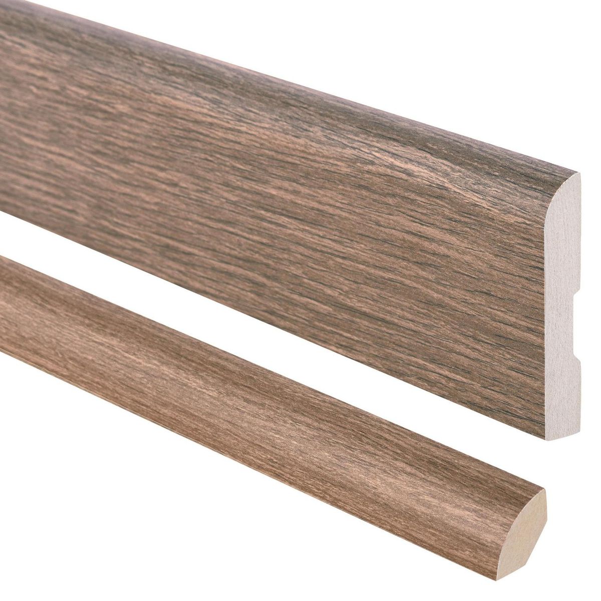 MAFORSA - Pack 2 guardapolvos 12x70mm + 2 cuarto rodón 20x20mm MDF Roble Grafito