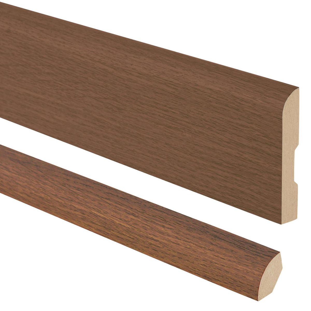 MAFORSA - Pack 2 guardapolvos 12x70mm + 2 cuarto rodón 20x20mm MDF Nogal