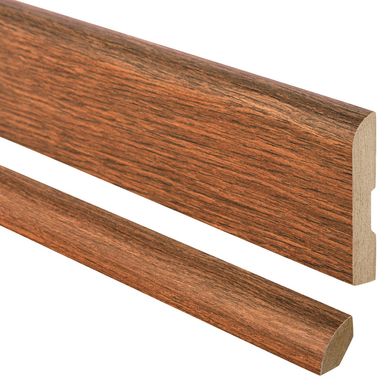 Pack 2 guardapolvos 2,4 m 12x70 mm + 2 cuarto rodn 2,4 m 20x20 mm MDF Cerezo