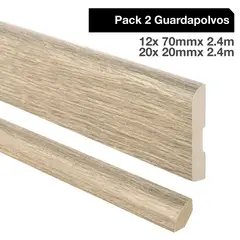 MAFORSA - Pack 2 guardapolvos 12x70mm + 2 cuarto rodón 20x20mm MDF Evoke Classic