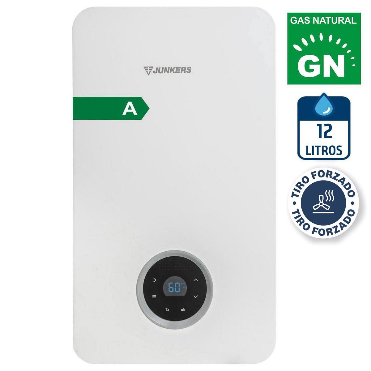 JUNKERS - Calefont Gas Natural 12 Litros Tiro Forzado Microturbina