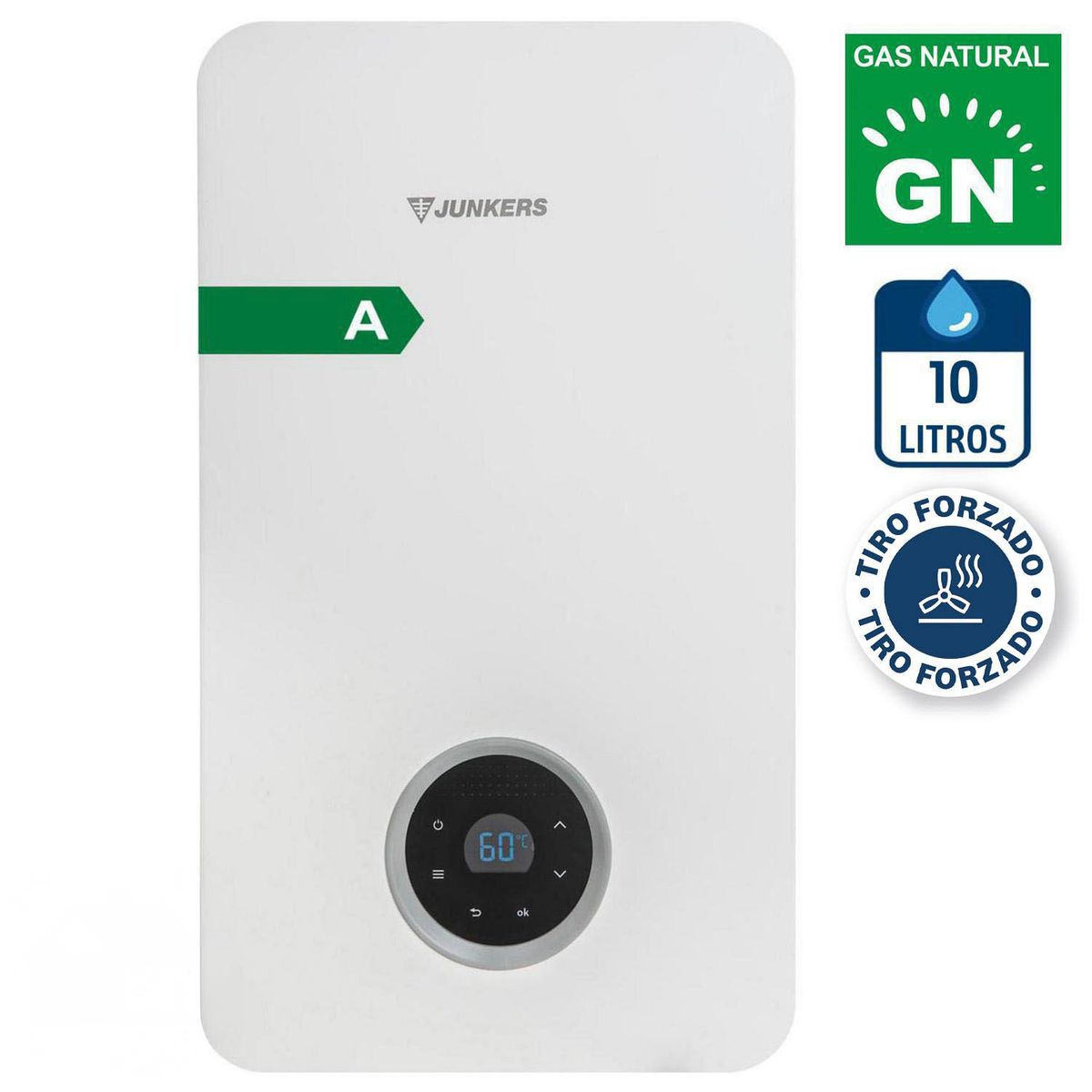 JUNKERS - Calefont Gas Natural 10 Litros Tiro Forzado Microturbina