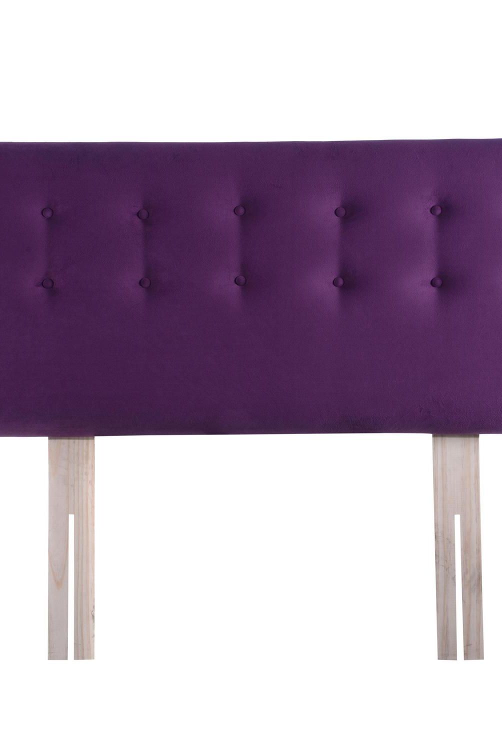 BODEVIR - Respaldo botone felpa 1,5 plazas morado