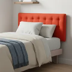 BODEVIR - Respaldo botone felpa 1,5 plazas naranjo