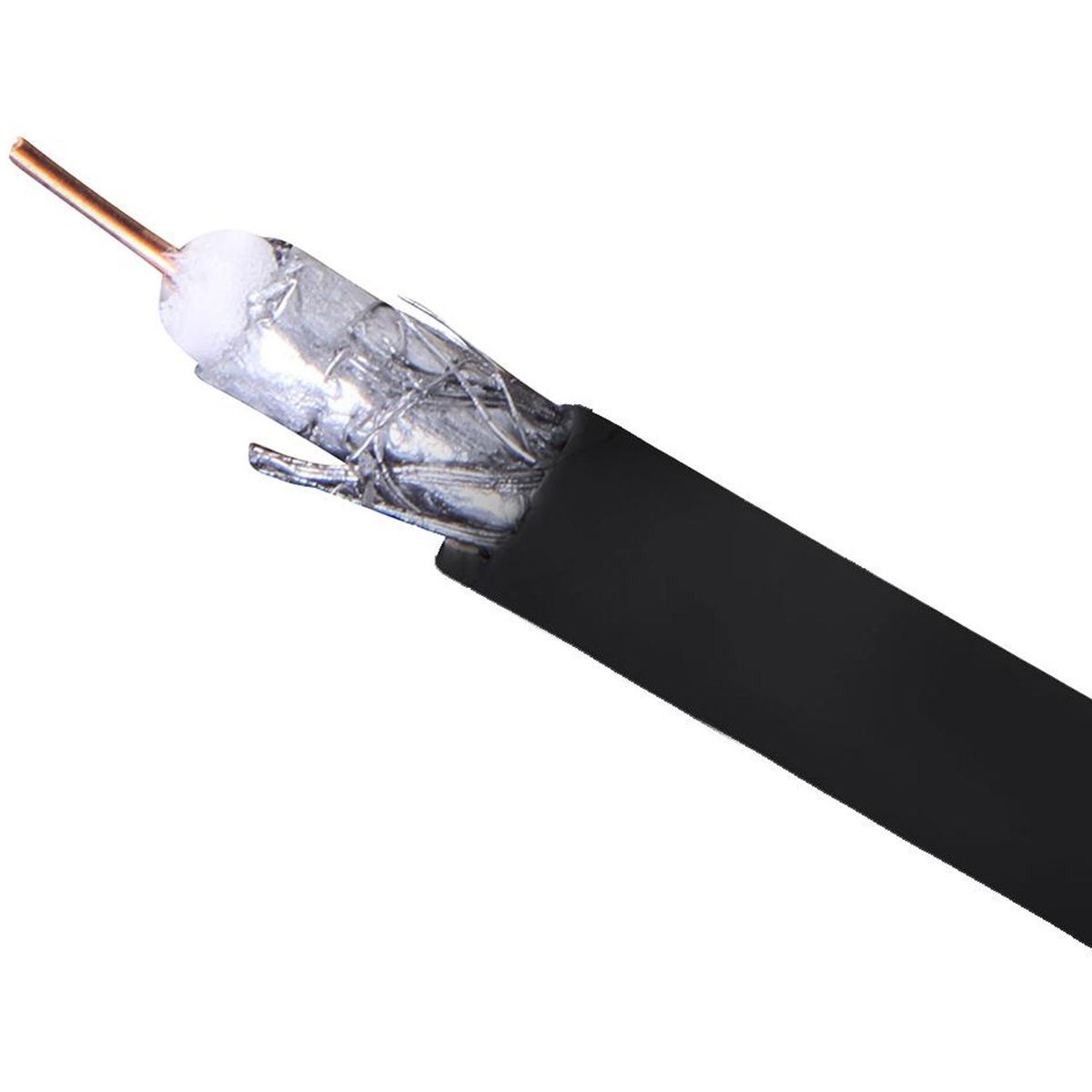 HALUX - Cable Coaxial RG 6 Negro Metro Lineal