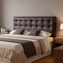 BODEVIR - Respaldo botone PU 1,5 plazas chocolate