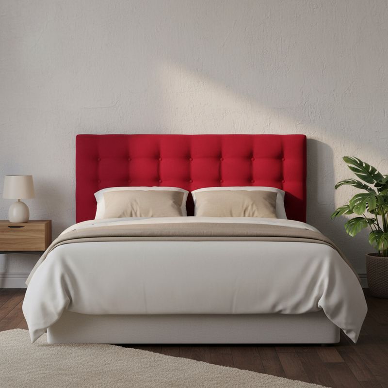 BODEVIR - Respaldo botone felpa 1,5 plazas rojo