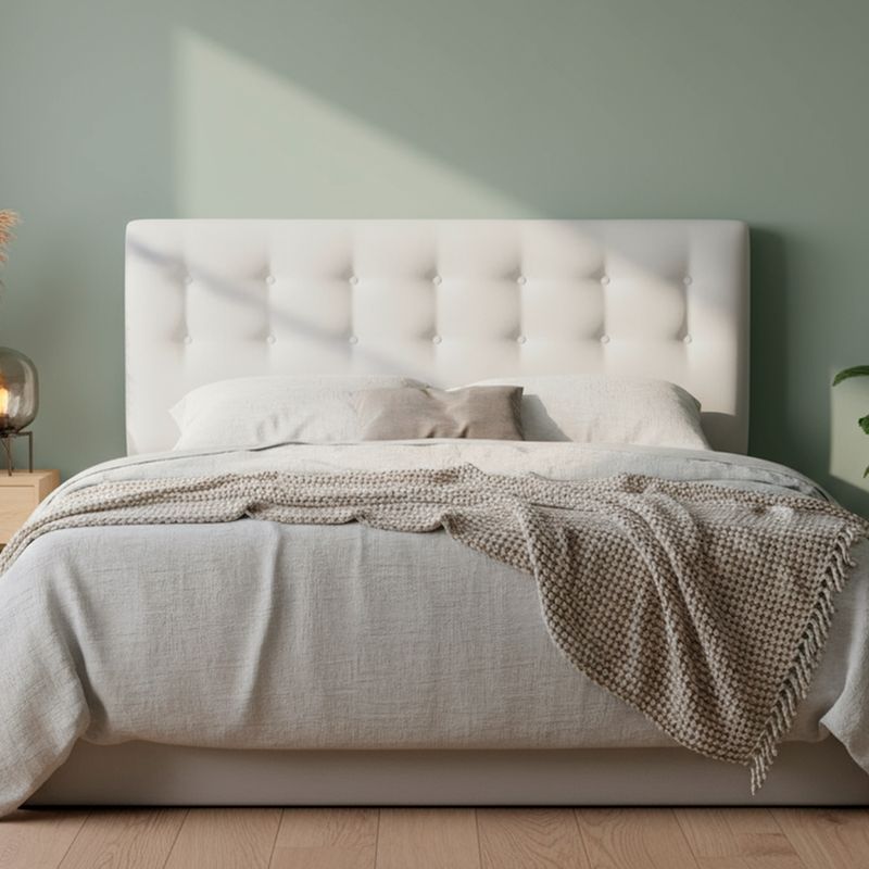 BODEVIR - Respaldo botone felpa 1,5 plazas crudo