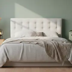 BODEVIR - Respaldo botone felpa 1,5 plazas crudo