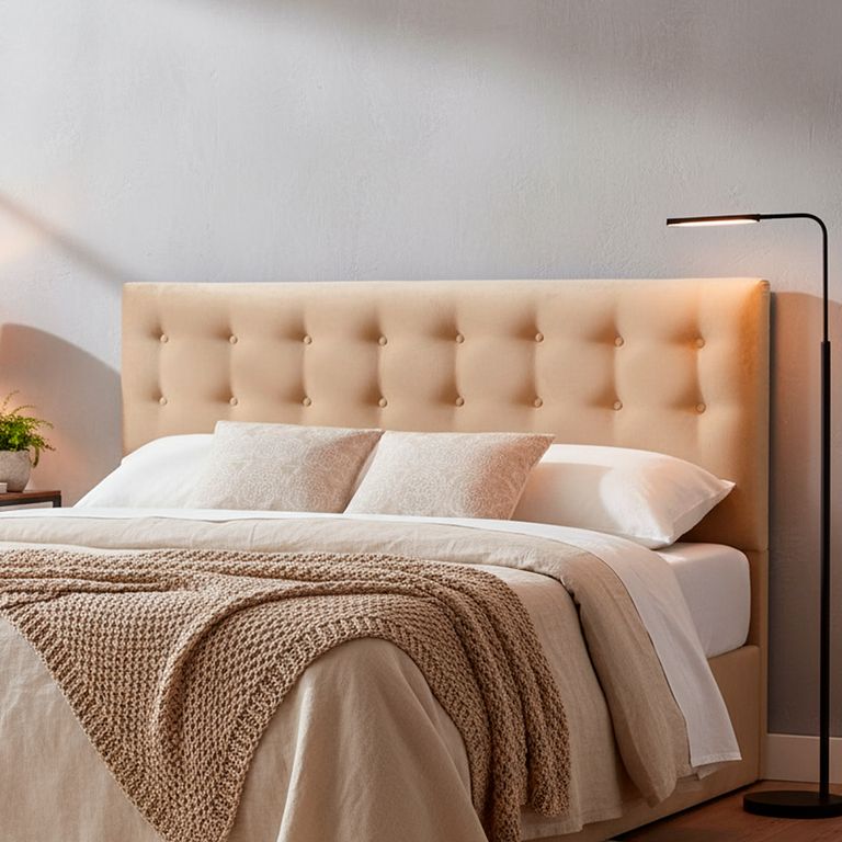 Respaldo botone felpa 1,5 plazas beige