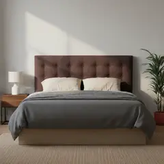 BODEVIR - Respaldo botone felpa 1,5 plazas chocolate