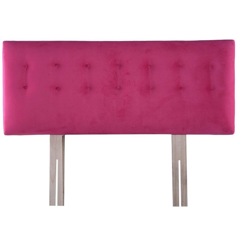 BODEVIR - Respaldo botone felpa 1,5 plazas fucsia