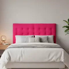 BODEVIR - Respaldo botone felpa 1,5 plazas fucsia