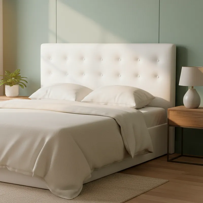 BODEVIR - Respaldo botone PU 1,5 plazas blanco