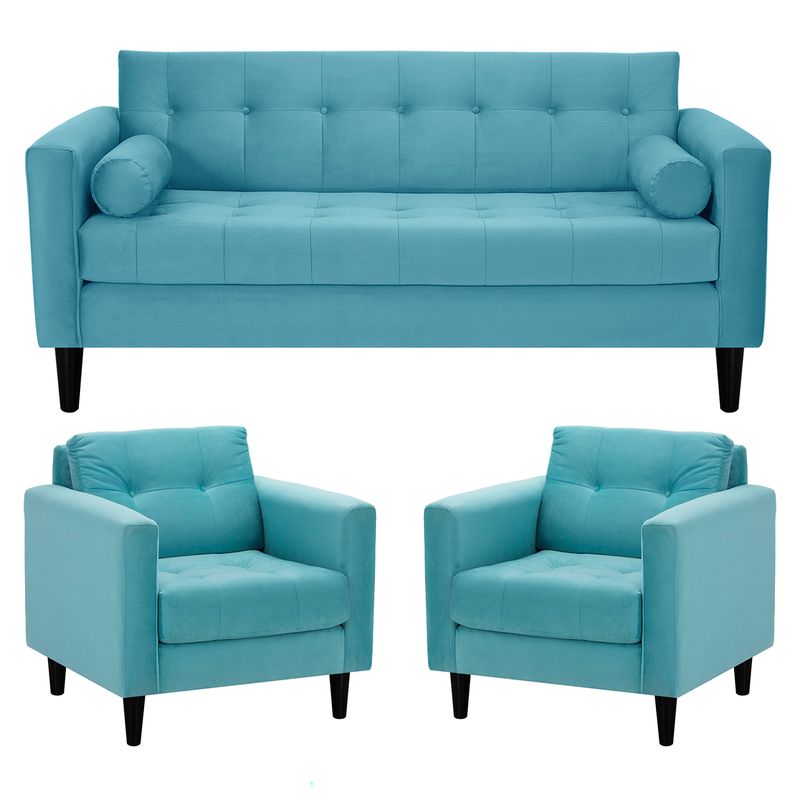 BODEVIR - Living 3 cuerpos Retro 75x80x70 cm Turquesa