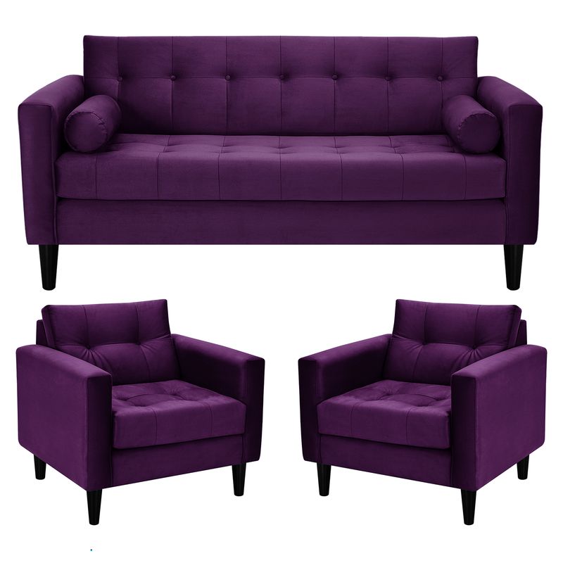 BODEVIR - Living 3 cuerpos Retro 75x80x70 cm Morado
