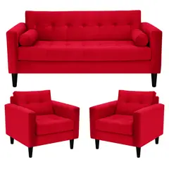 BODEVIR - Living 3 cuerpos Retro 75x80x65 cm Rojo