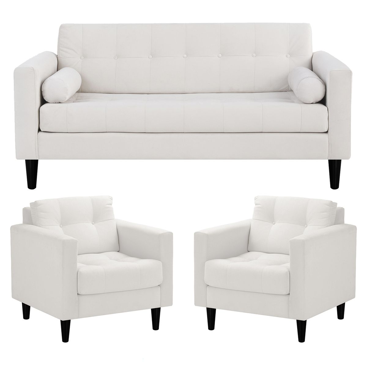 BODEVIR - Living 3 cuerpos Retro 75x80x70 cm Crudo