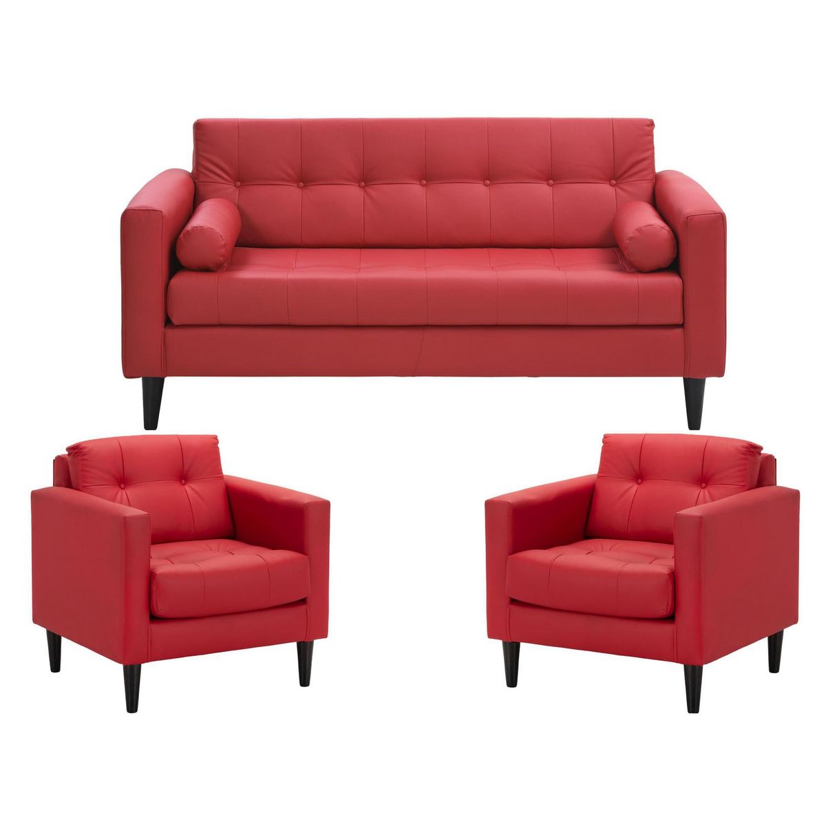 BODEVIR - Living 3 cuerpos Retro 75x80x70 cm Rojo