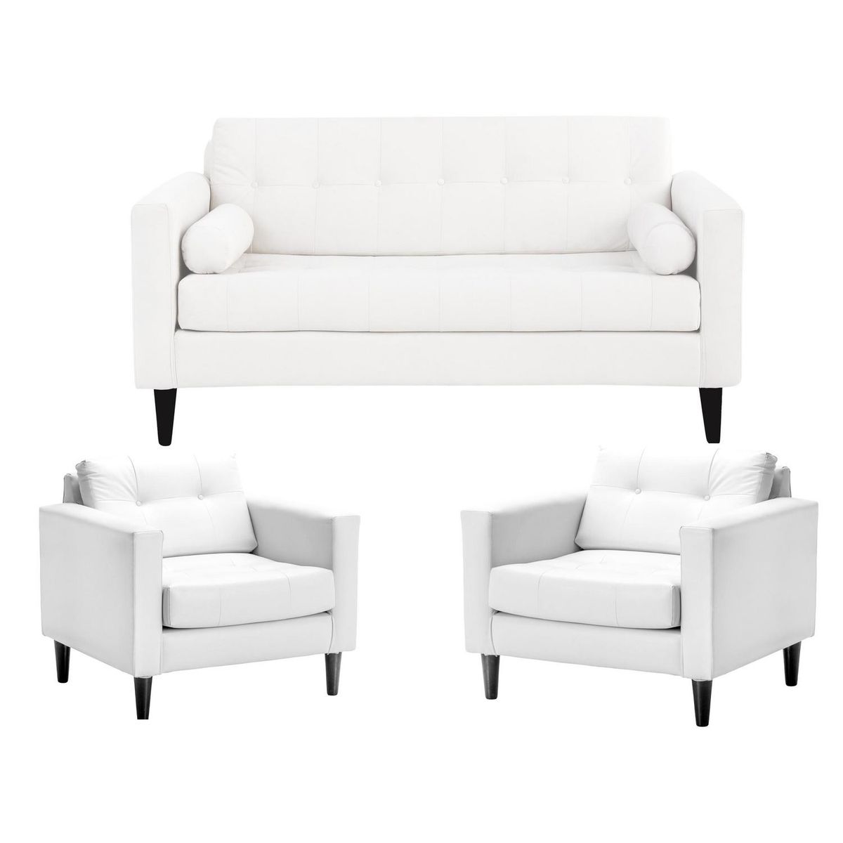 BODEVIR - Living 3 cuerpos Retro 75x80x70 cm Blanco