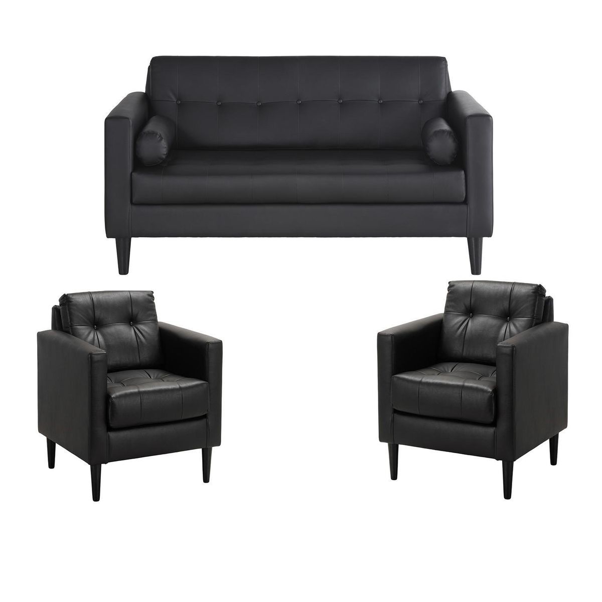 BODEVIR - Living 3 cuerpos Retro 75x80x70 cm Negro