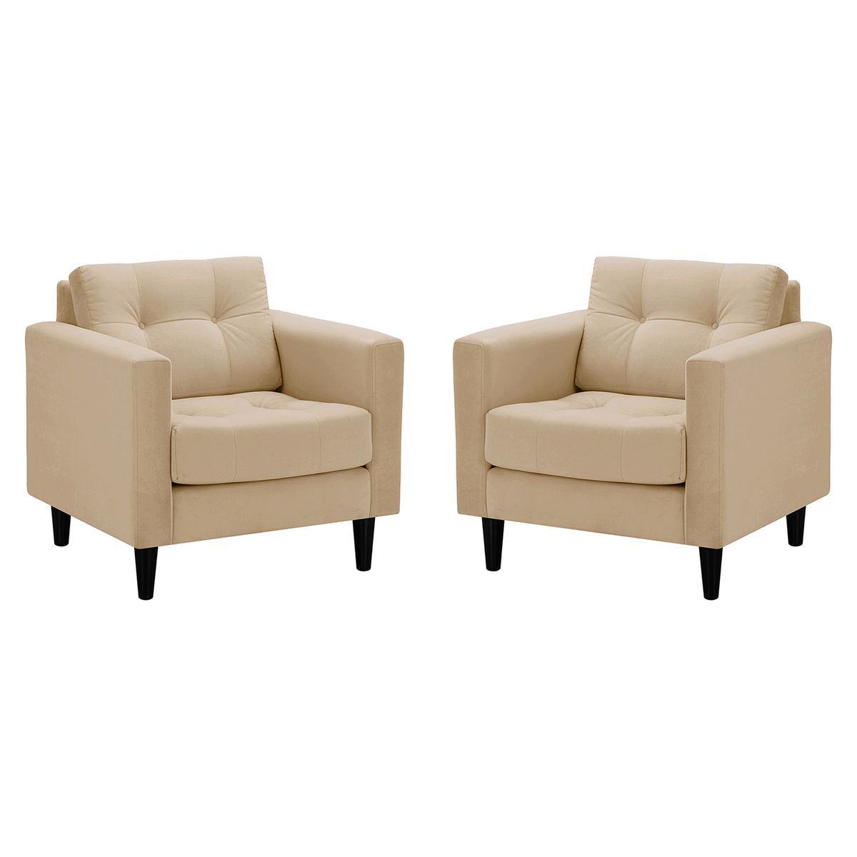 BODEVIR - Set de Sillones 1 cuerpo Retro 87x84x78 cm Beige
