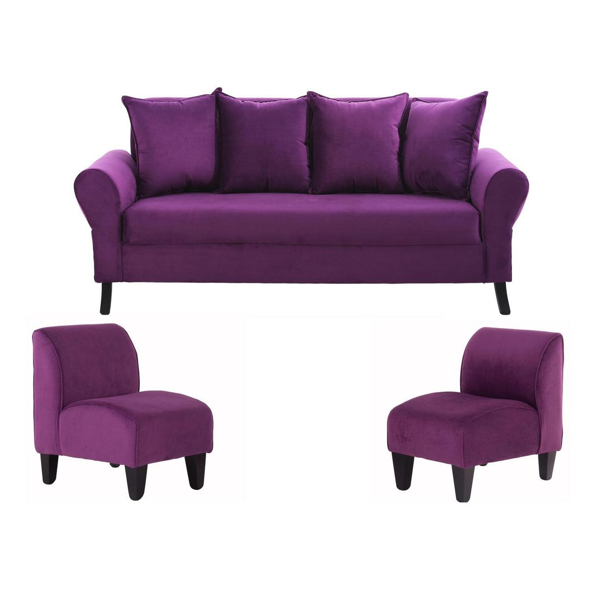 BODEVIR - Living 3 cuerpos Lua 75x80x74 cm Morado