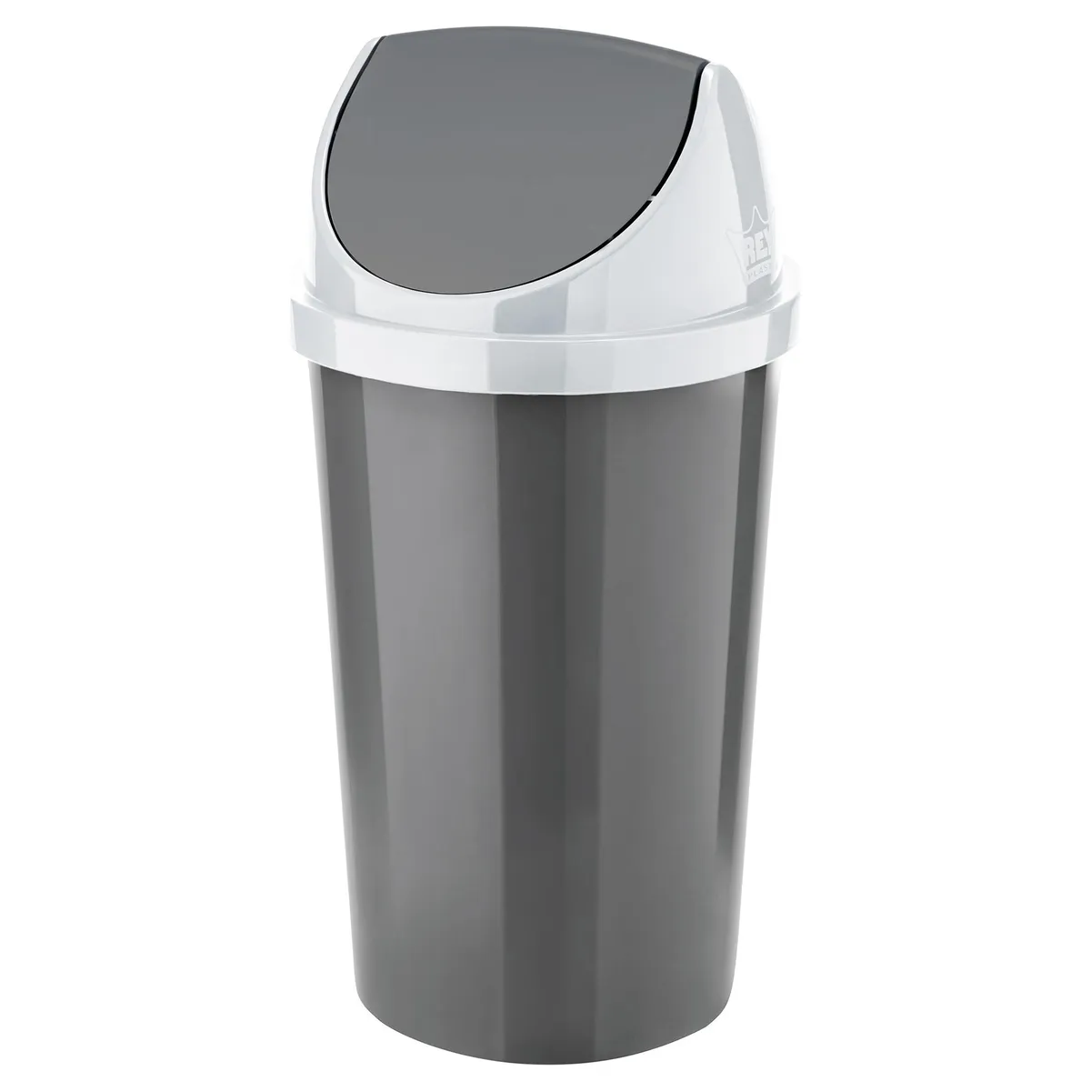 REYPLAST - Papelero 45 Litros Plástico Gris