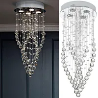 Lámpara Colgante Lluvia Cristal Acero